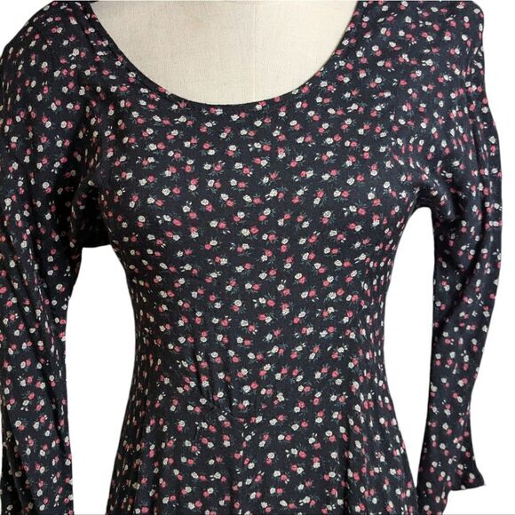 All That Jazz Vintage Black Floral Cottagecore Maxi Dress - Picture 2 of 7